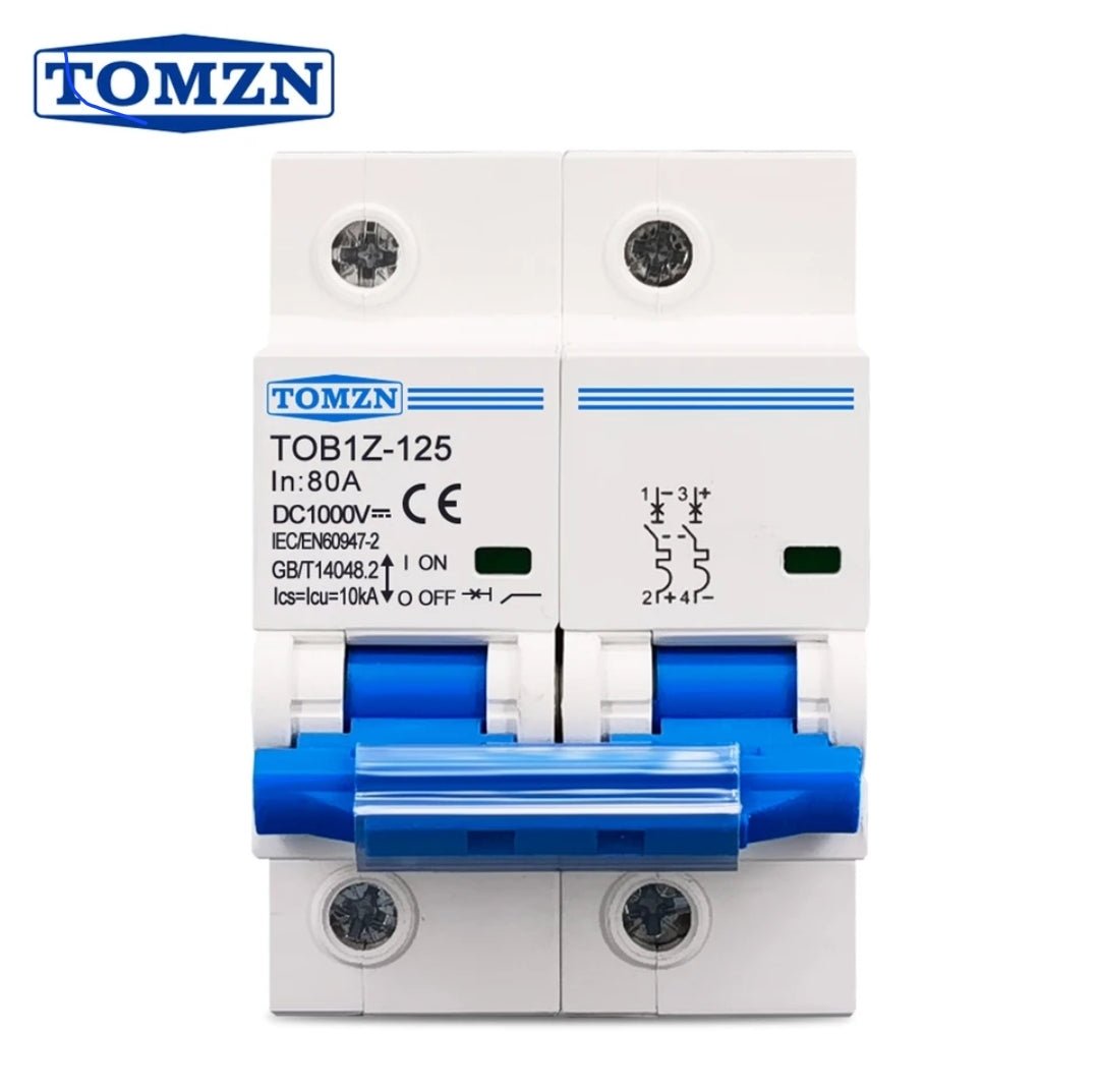 Tomzn 2-P DC MCB Circuit Breaker 125A/100A