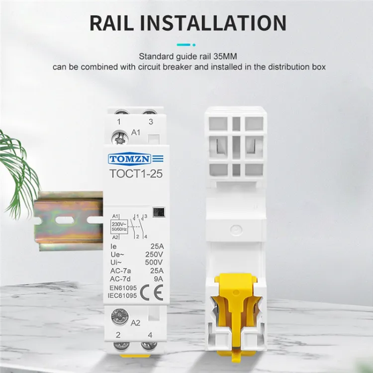 Tomzn TOCT1-25 Contactor 2P 25A 220V Din Rail Ac Modular Contactor - Image 4
