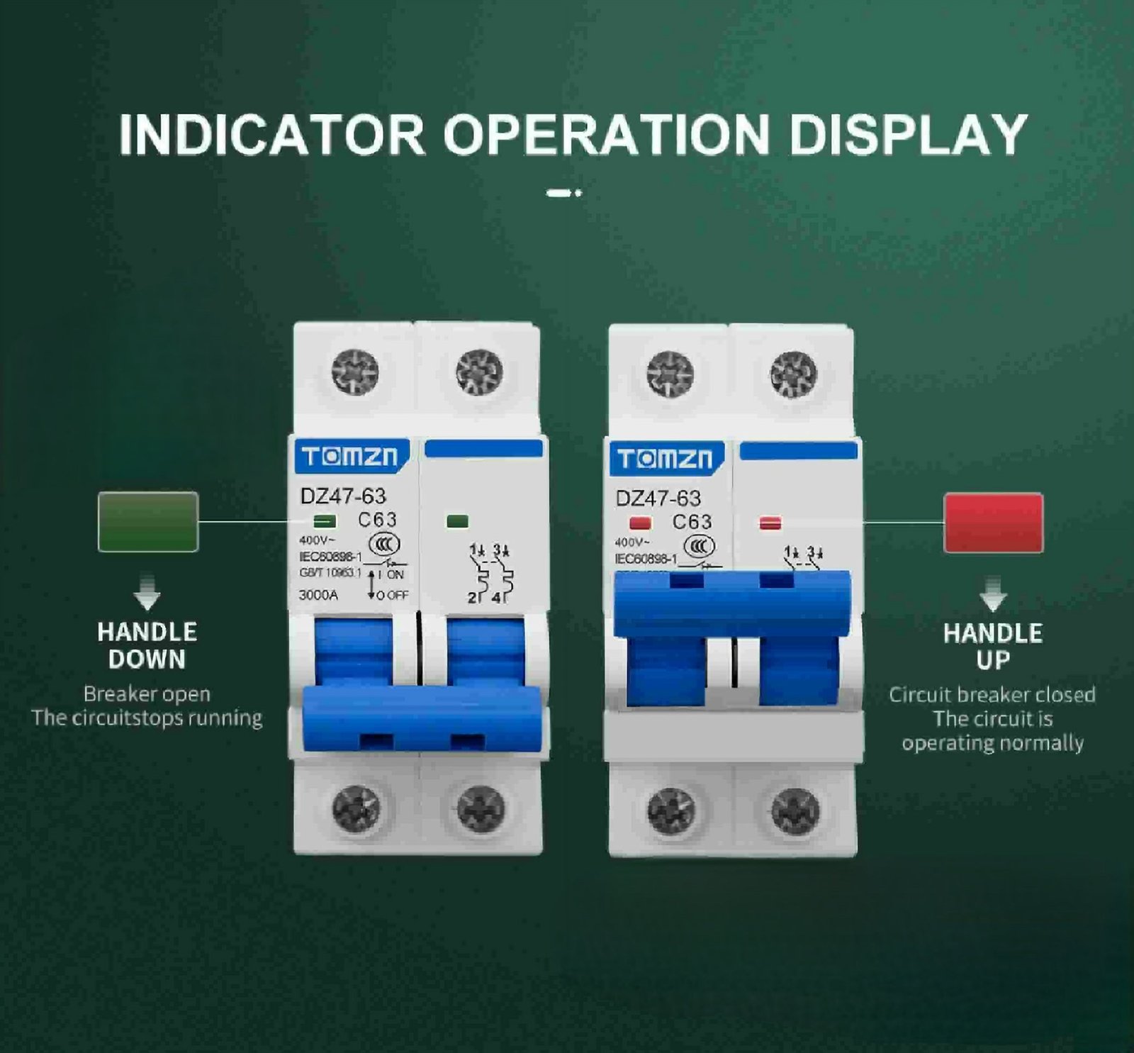 Tomzn 2P AC C Type MCB Circuit Breaker - Image 2