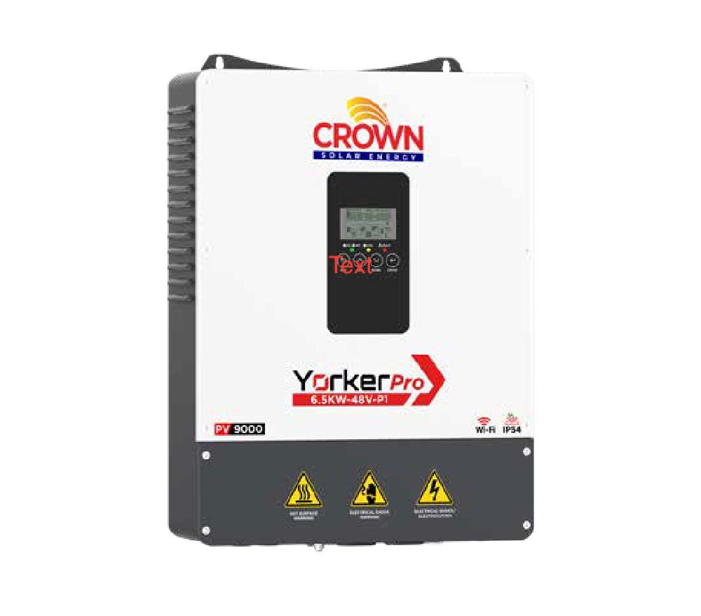 Crown Yorker 6.5KW IP54 Hybrid Solar Inverter 48V PV9000 – Single Phase MPPT Inverter